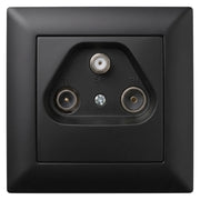 Presa Antenna Rtv-sat Con Cornice Oste Jnh011-a Black