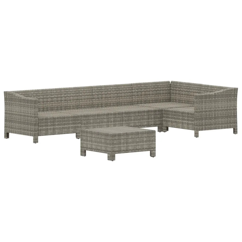 Set Divani da Giardino 6 pz con Cuscini in Polyrattan Grigio 3187275