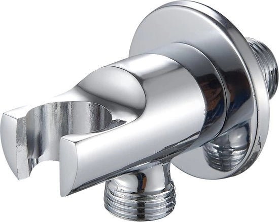 Bozza di connessione in acciaio inossidabile - Tubo da doccia con connessione a parete 1/2 pollice - Maniglione da doccia a forma rotonda