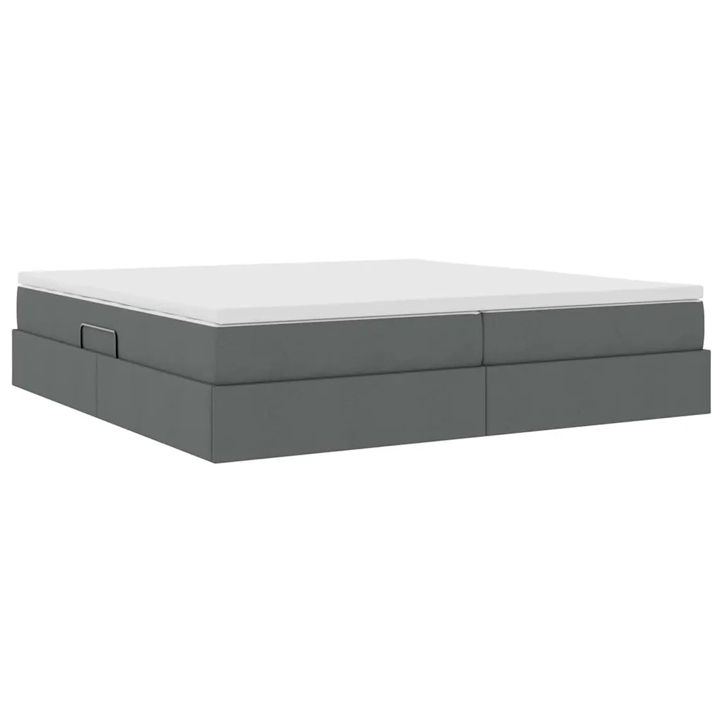 Letto con contenitore e materasso Grigio scuro 200 x 200 cm 3370249