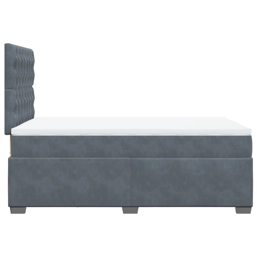 Giroletto a Molle con Materasso Grigio Scuro 120x200 cm Velluto