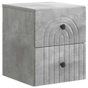 Mobiletto da notte a muro Grigio Cemento 33 x 34,5 x 40 cm