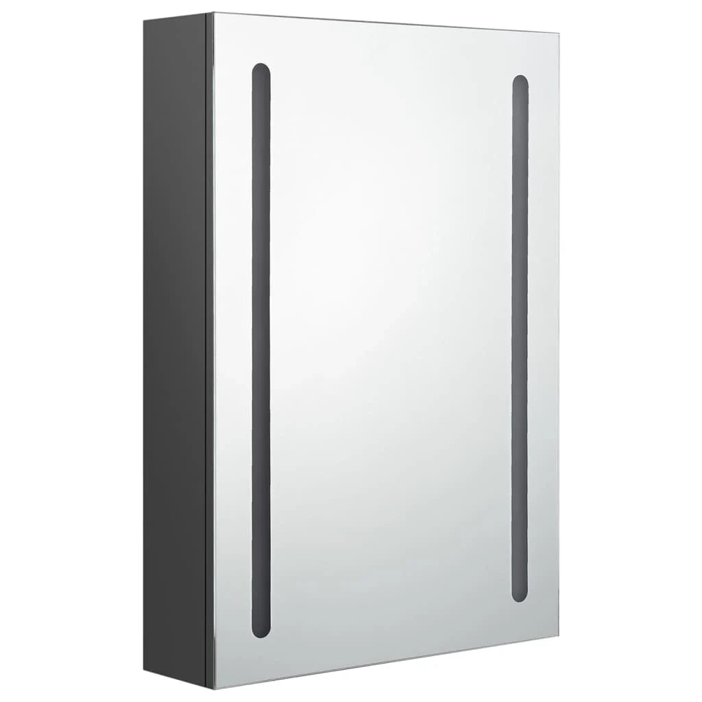 Mobile da bagno con specchio LED 50 x 13 x 70 cm MDF grigio 02_0006596