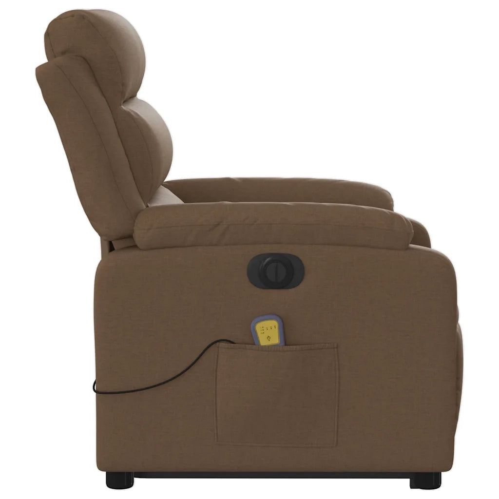 Poltrona Alzapersona Massaggiante Elettrica Marrone Tessuto 3205020