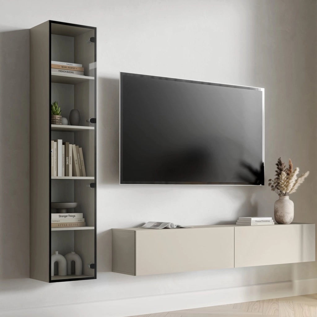 Mobile Espositore Roburent, Vetrina 4 Ripiani, 35x32x168h cm Beige