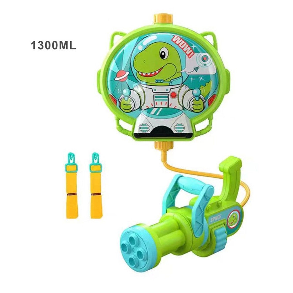 Trade Shop - Pistola Ad Acqua Con Zaino Dinosauro Gioco Per Bambini Spiaggia Estate 1300ml 618549 -