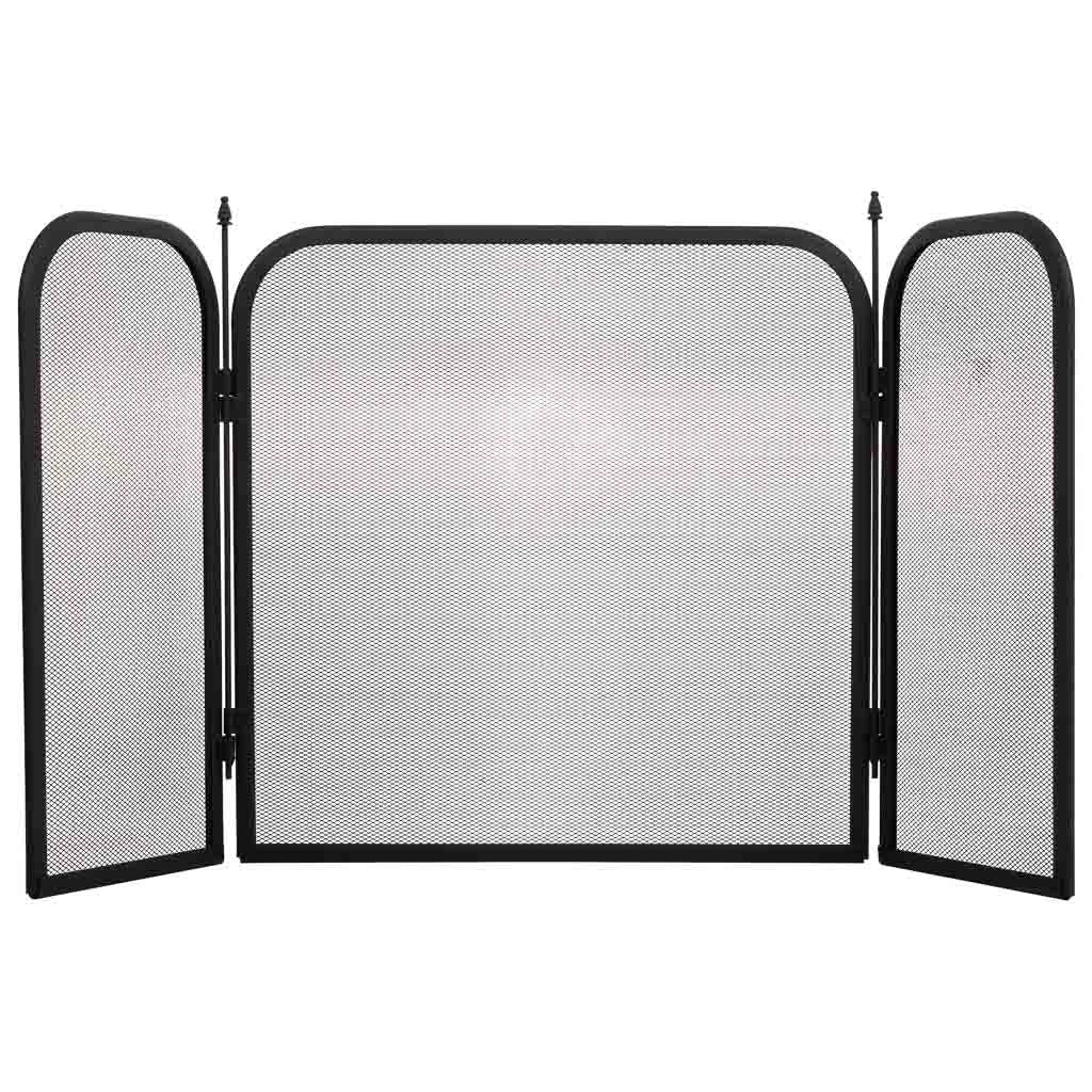 Paravento per camino in metallo nero 97x02x53h cm