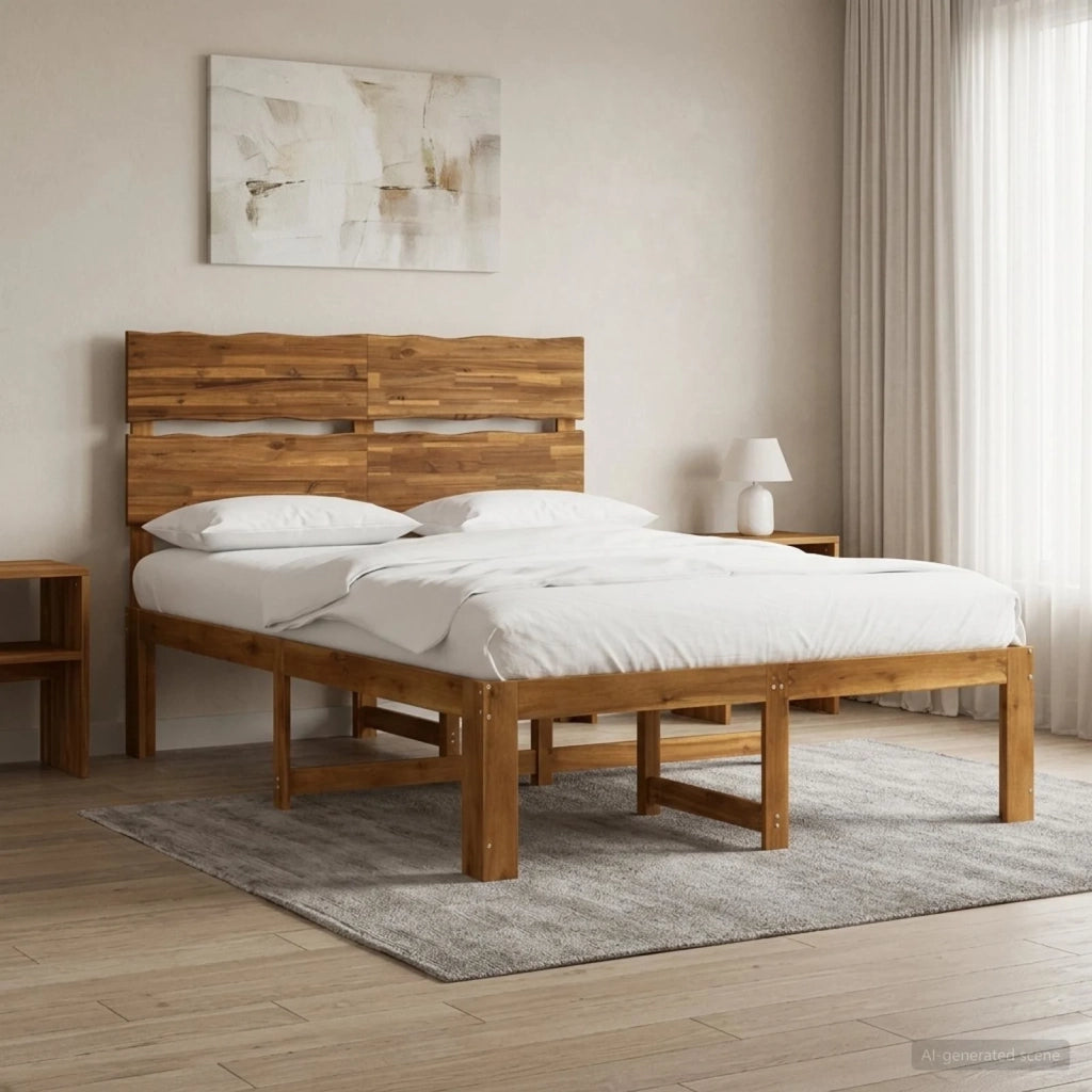 Letto matrimoniale con testiera ROSTOCK Naturale 120 x 200 cm 3405483