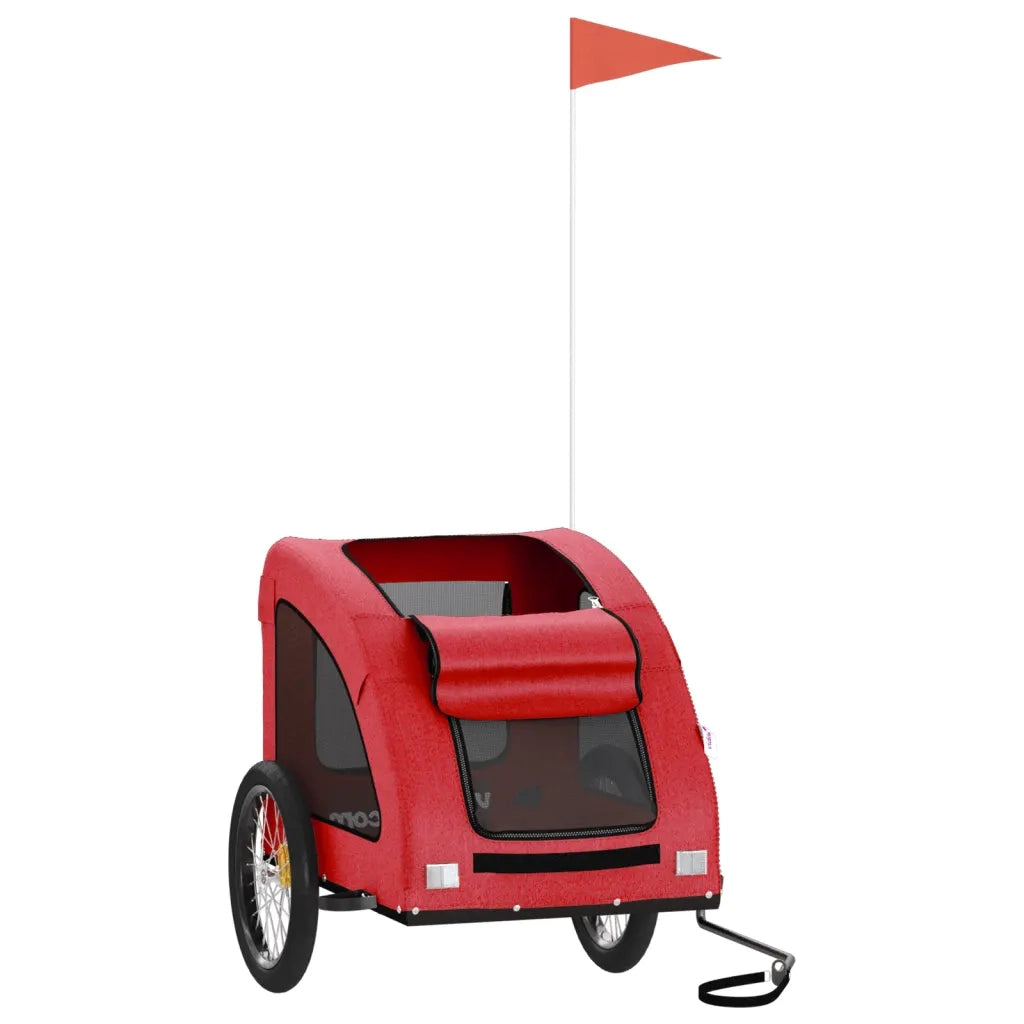 Rimorchio da Bici per Animali Rosso Oxford e Ferro CFW7789689