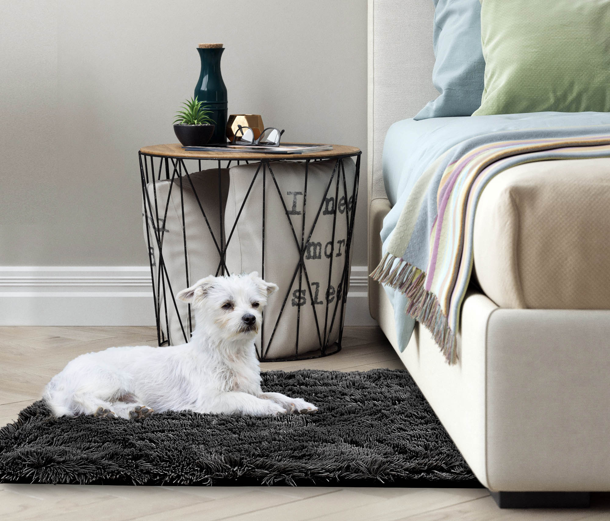 AIO FACTORY 80x120 cm TAPPETO SHAGGY ANTISCIVOLO Nero - Tappeto morbido