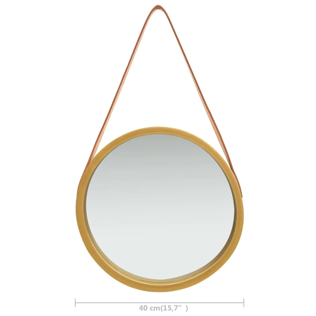 Specchio da Parete con Cinghia 40 cm Oro 320361