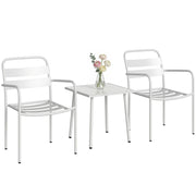 Set Bistr¨° 3 pezzi: tavolino in vetro e 2 sedie, arredo esterno bianco.