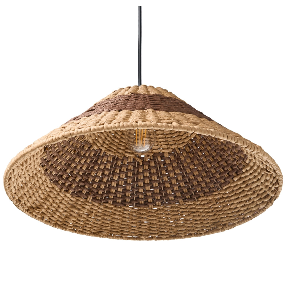 Lampada a sospensione Corda di carta naturale Plafoniera con paralume intrecciato Sala da pranzo Soggiorno Stile Boho