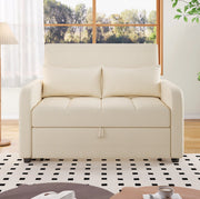 Divano letto pieghevole 127x75x94 cm con schienale regolabile in foam beige