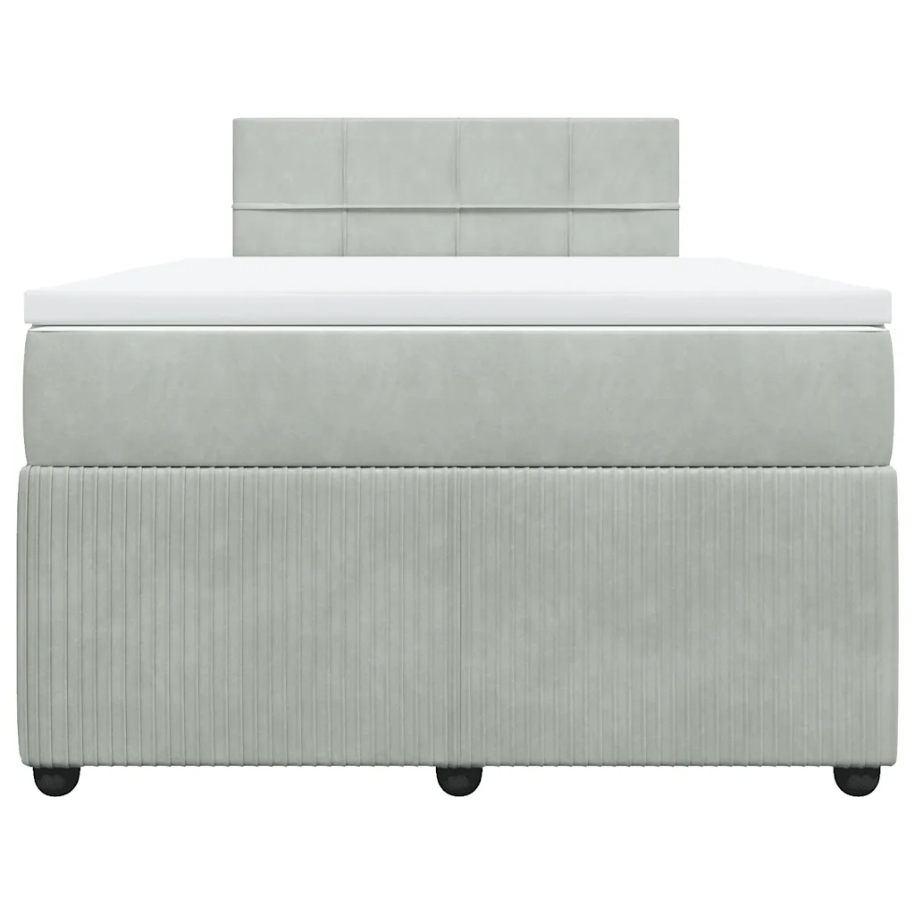 Giroletto a Molle con Materasso Grigio Chiaro 120x200cm Velluto 3287710