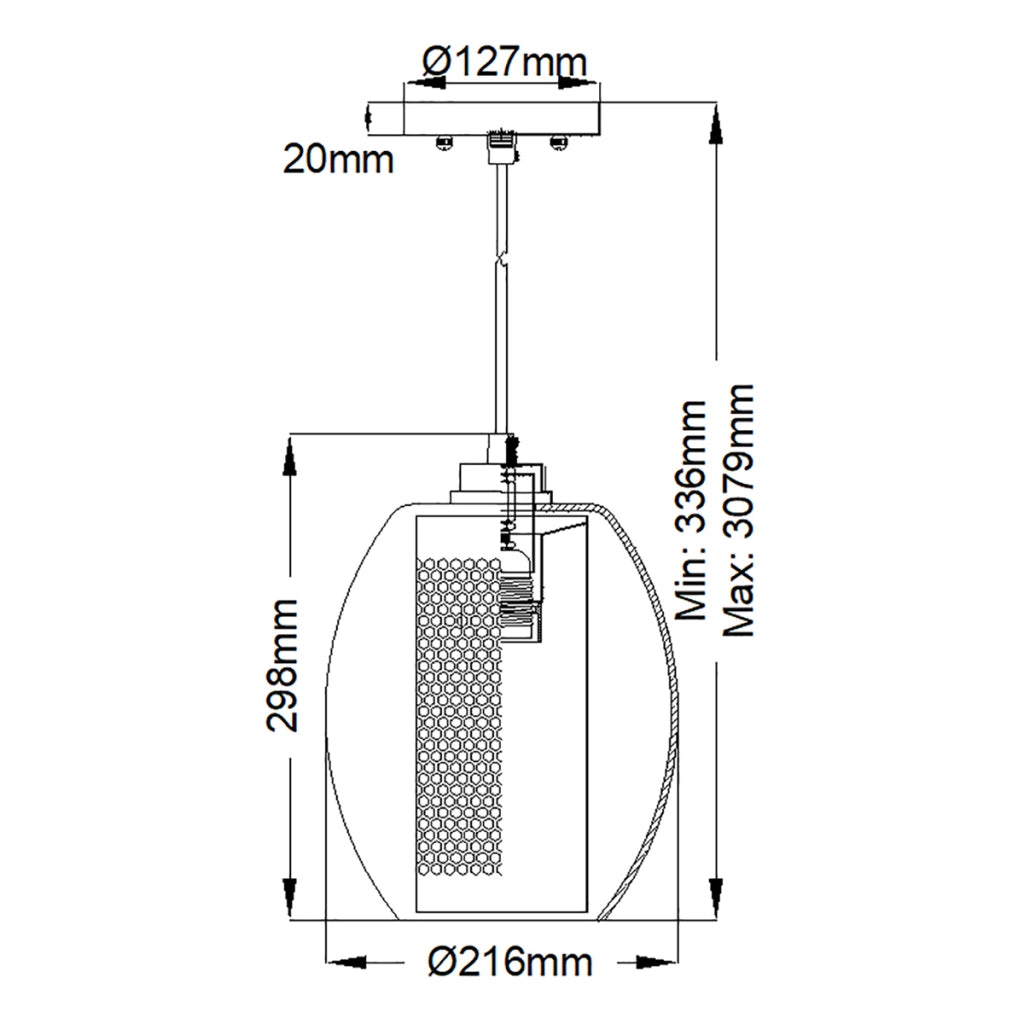 Lampada a sospensione Asher II pewter Ø21,6 E27 Kichler