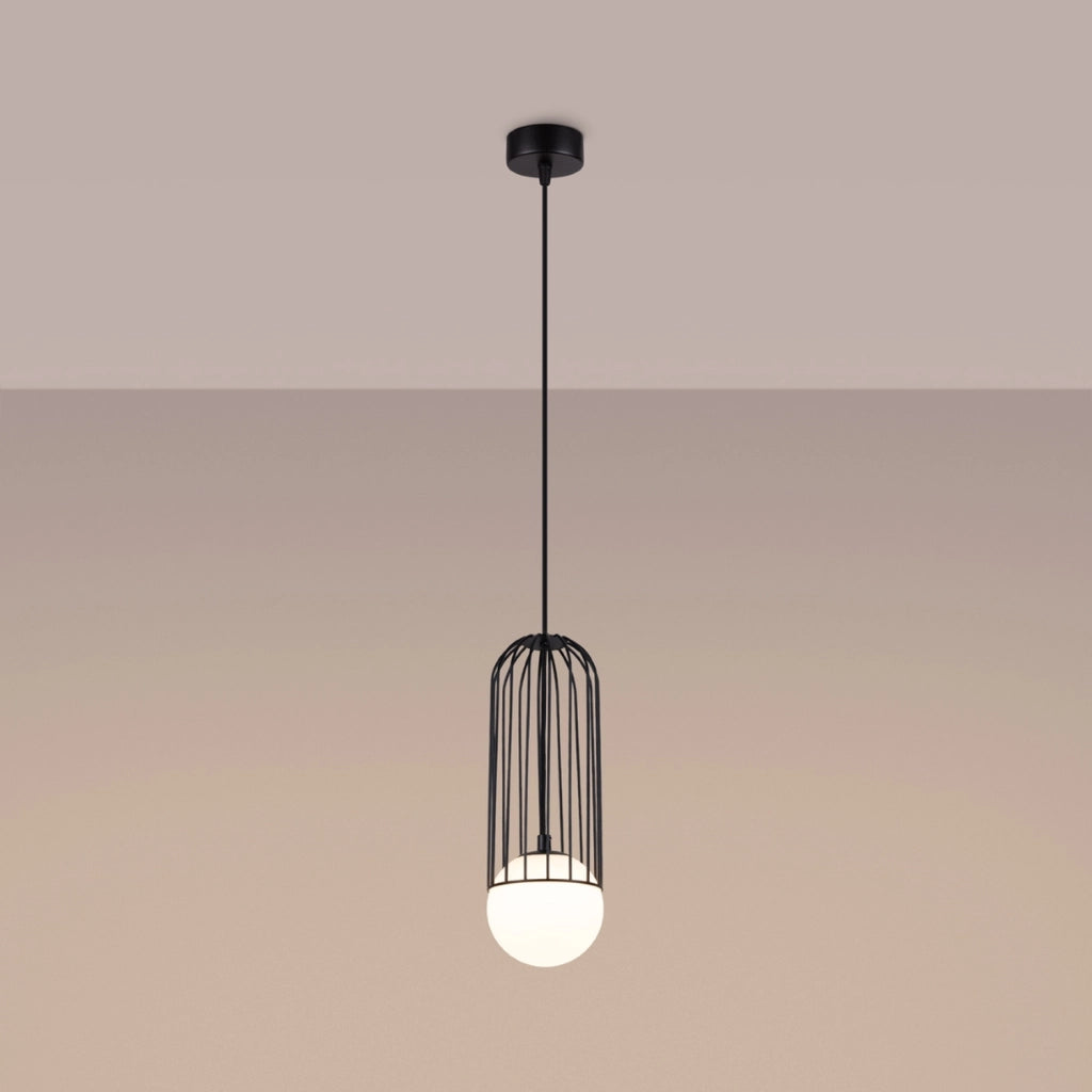 Lampada a sospensione GELIDA nera metallo 1xG9 8W
