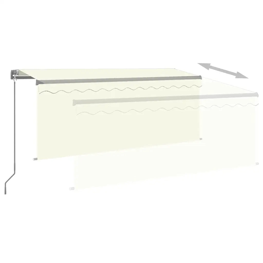 Tenda da Sole Retrattile Manuale con LED 3,5x2,5 m Crema 3069402