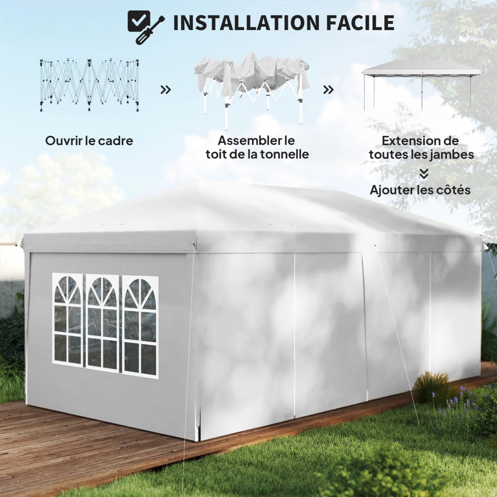 Tonnelle pieghevole pop-up impermeabile 6x3x2.7m ¨C zephmum ¨C verde con 4 finestre e trasporto