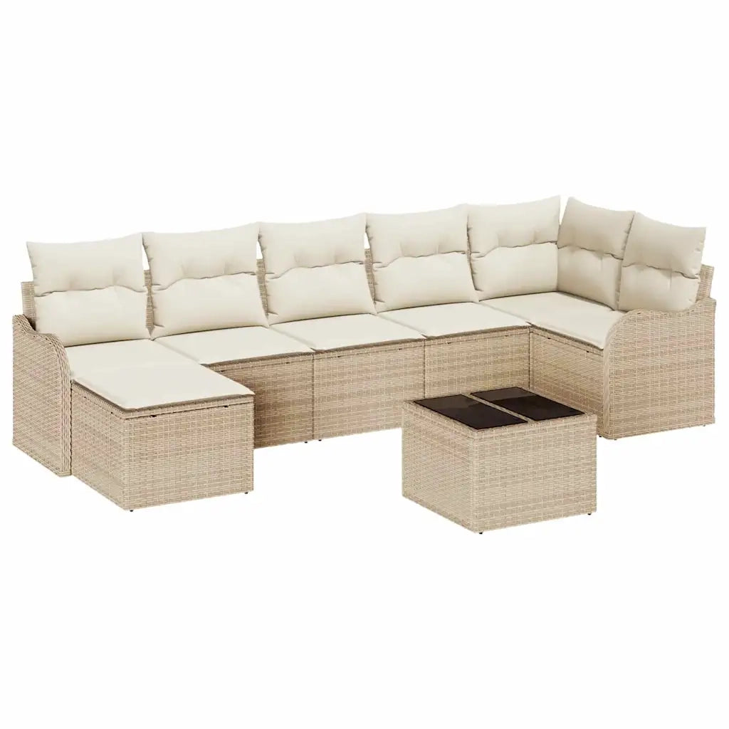 Set Divano da Giardino Beige polyrattan 3345801