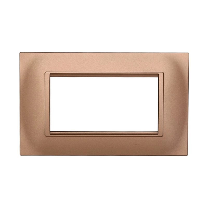 Placca Plastica Quadrata Serie Space 4P Colore Oro Compatibile Con Bticino Living Light