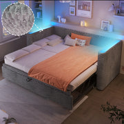 Tagesbett multifunzione velluto grigio 90x200 cm