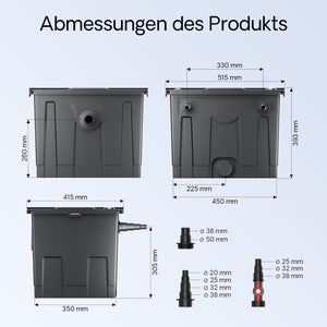 Filtro a camera per laghetto CBF-350 per filtrazione di max 12.000 l