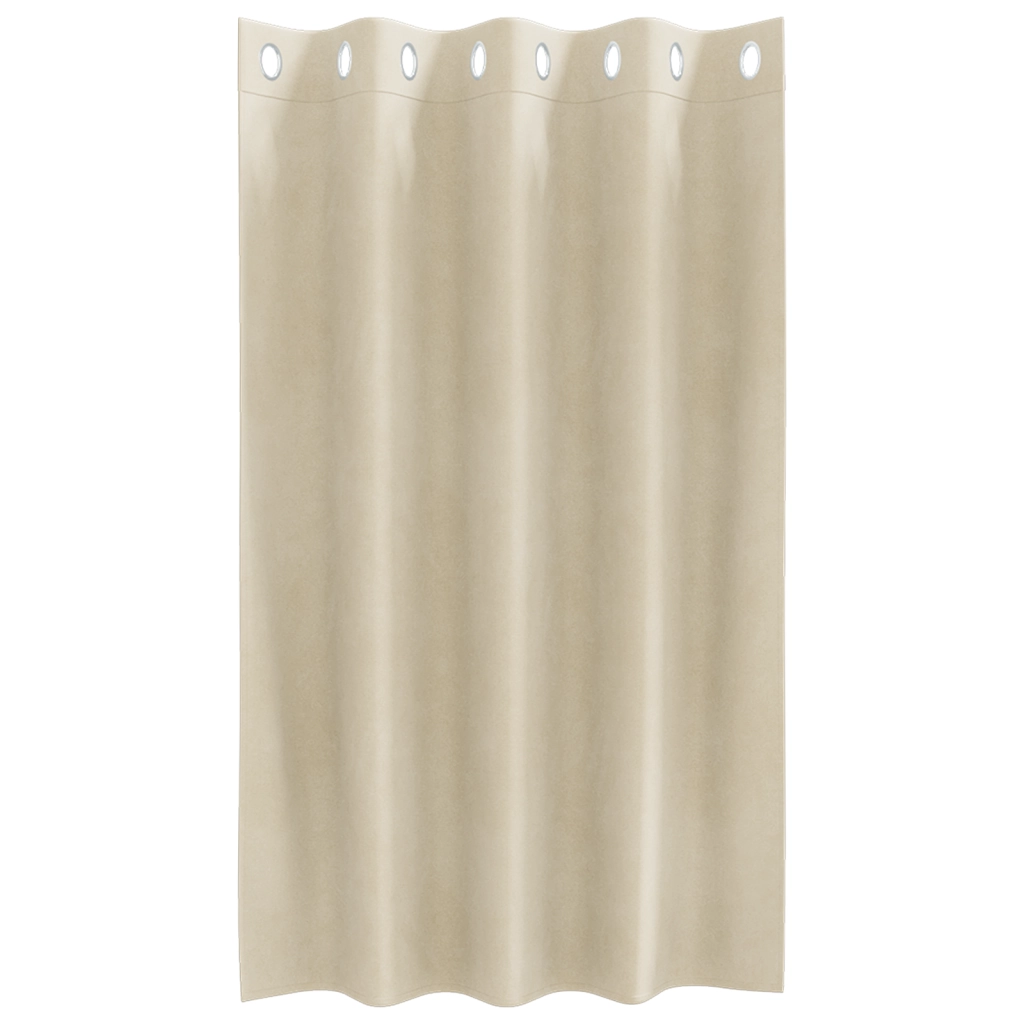 Tende oscuranti  con occhielli 2 pezzi in velluto crema
