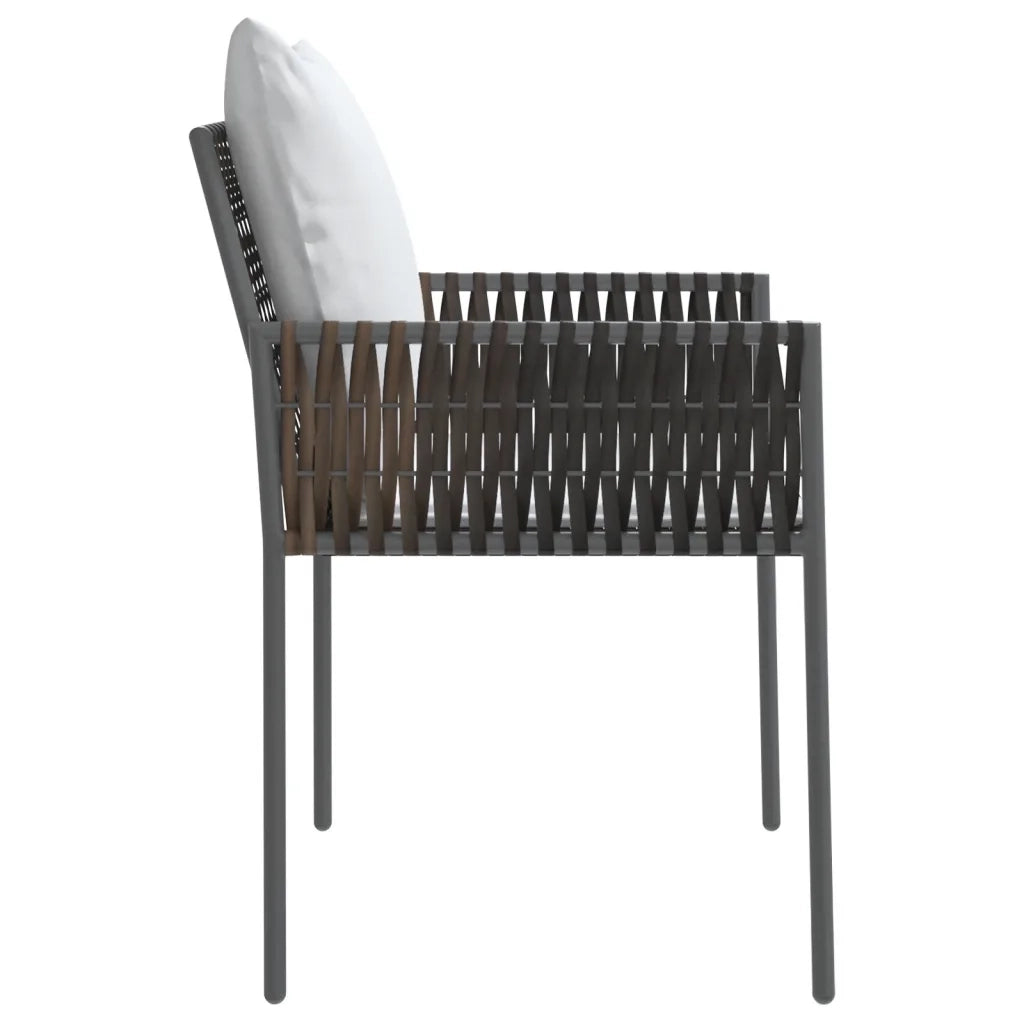 Sedie da Giardino con Cuscini 4 pz | Sedie da Esterno Marroni 54x61x83cm Polyrattan