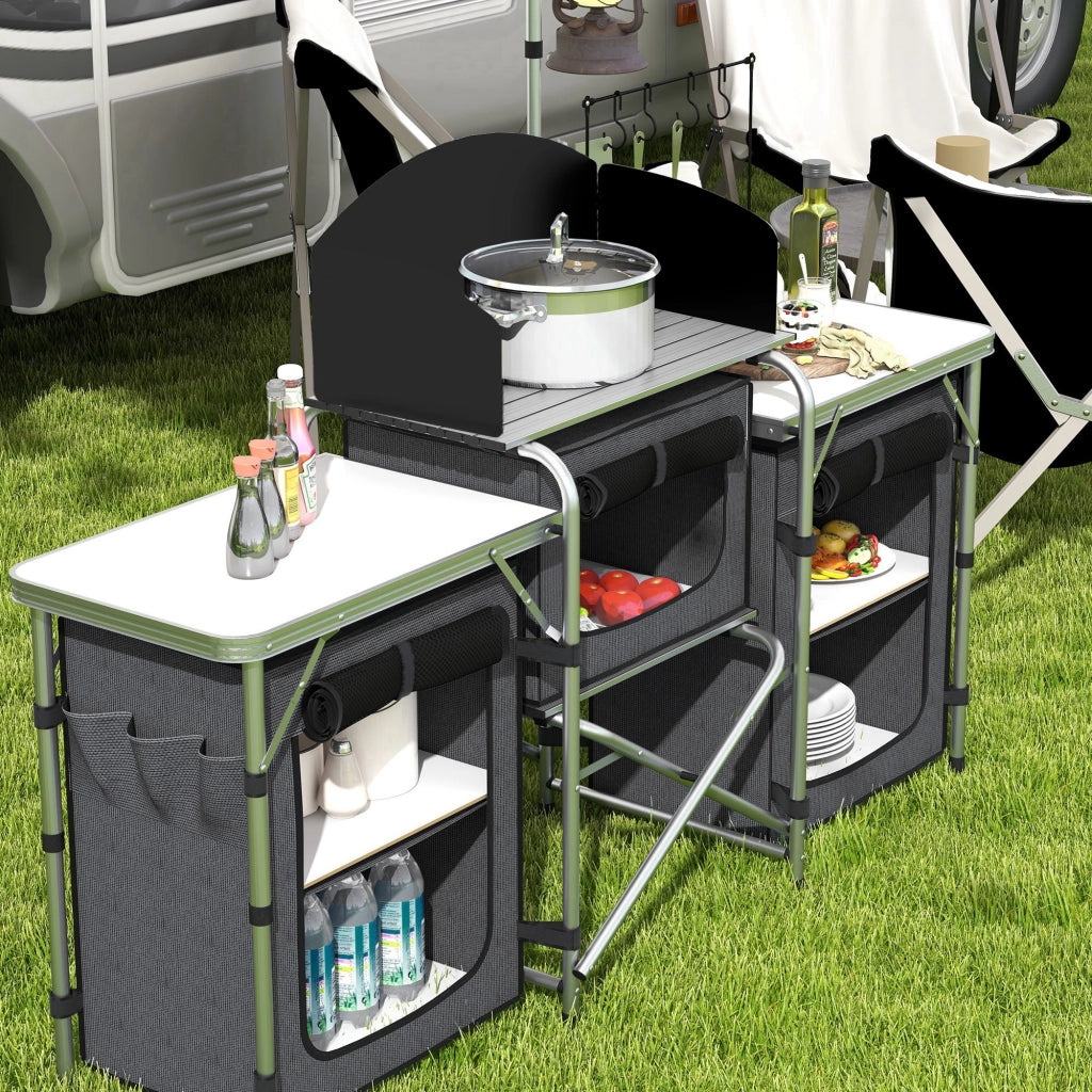 Tavolo da Cucina Pieghevole ¨C Zephmum ¨C Nero 172x48x130 cm