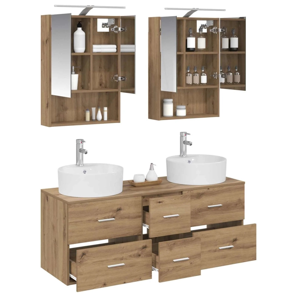 Set di mobili per il bagno 5 pcs Rovere Artigianale 3406926