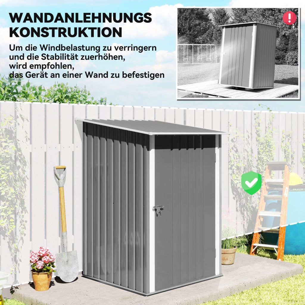Ripostiglio per Giardino in Acciaio ¨C zephmum ¨C 100x103x160cm Grigio