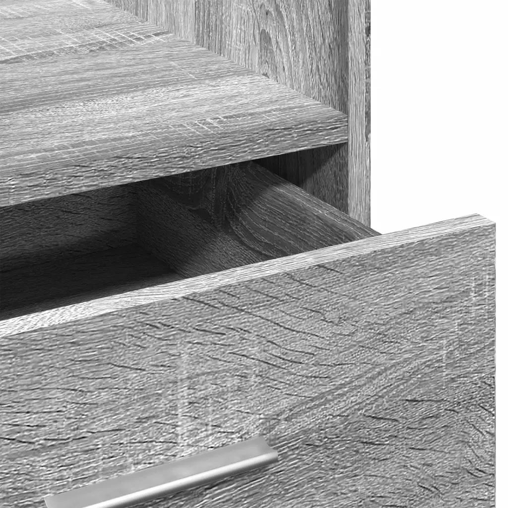 Leggio con Ruote Cassetto Grigio Sonoma 55x55x107cm Multistrato CFW3083740
