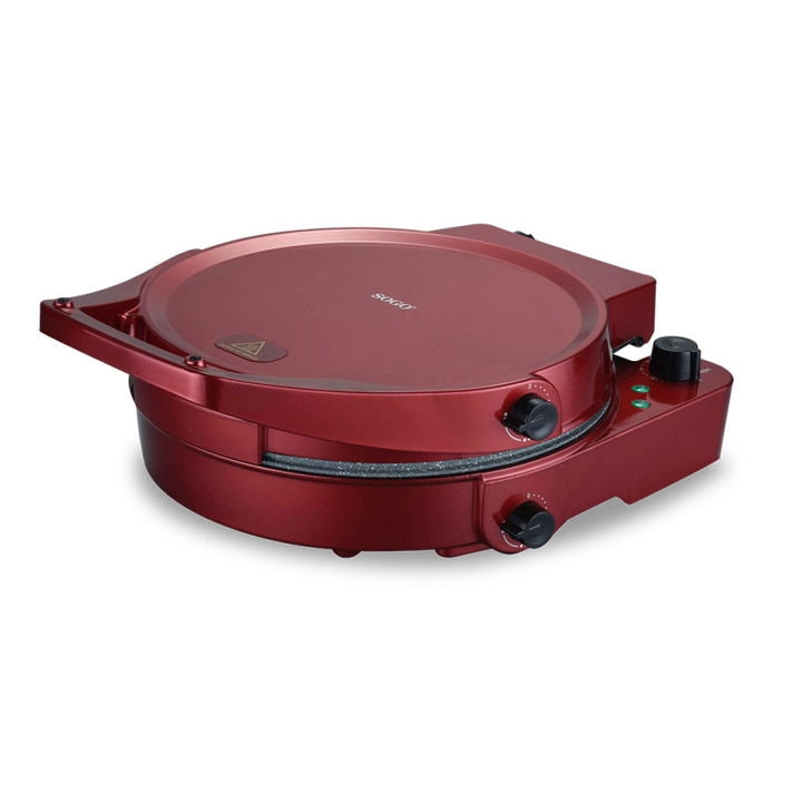 Forno per pizza elettrico 2 in 1 con barbecue, piastra 30cm antiaderente pietra, doppio termostato 180°C 1800W - SOGO