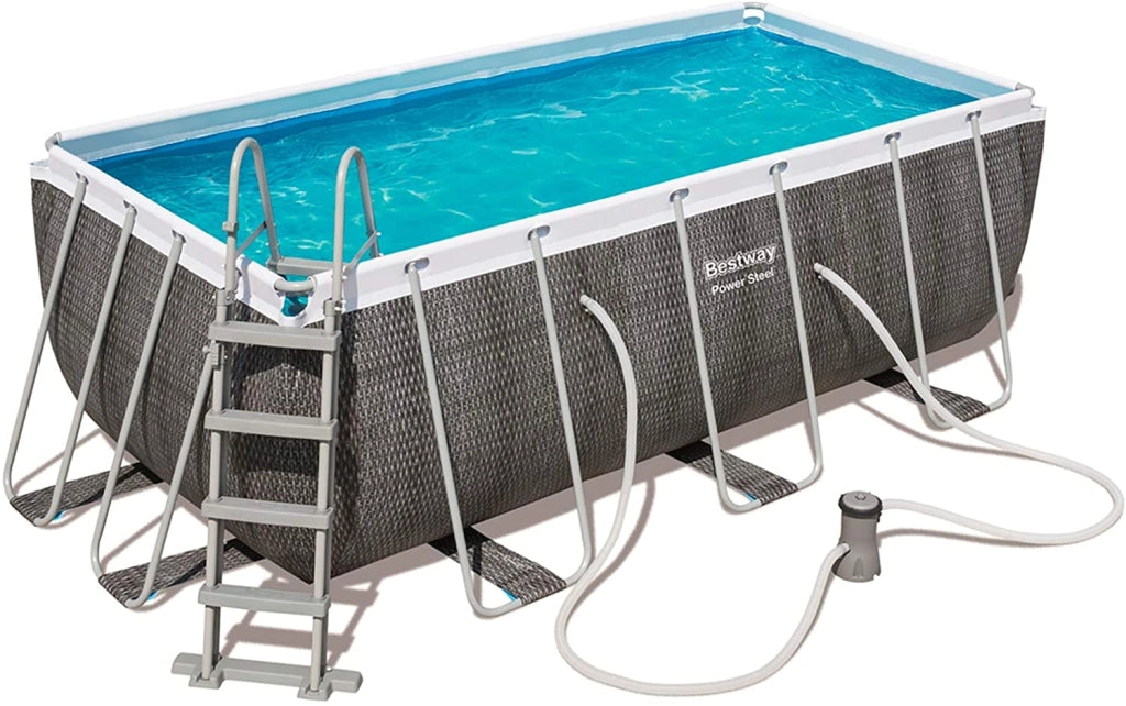 Piscina Bestway Power Steel 412x201x122 cm con Scaletta e Dosatore ChemConnect