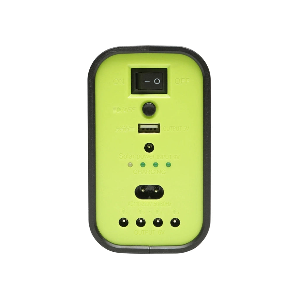Kit illuminazione LED portatile con 3 lampadine/proiettore, pannello solare e batteria da 6V, 4,5Ah per pesca in campeggio GD-17