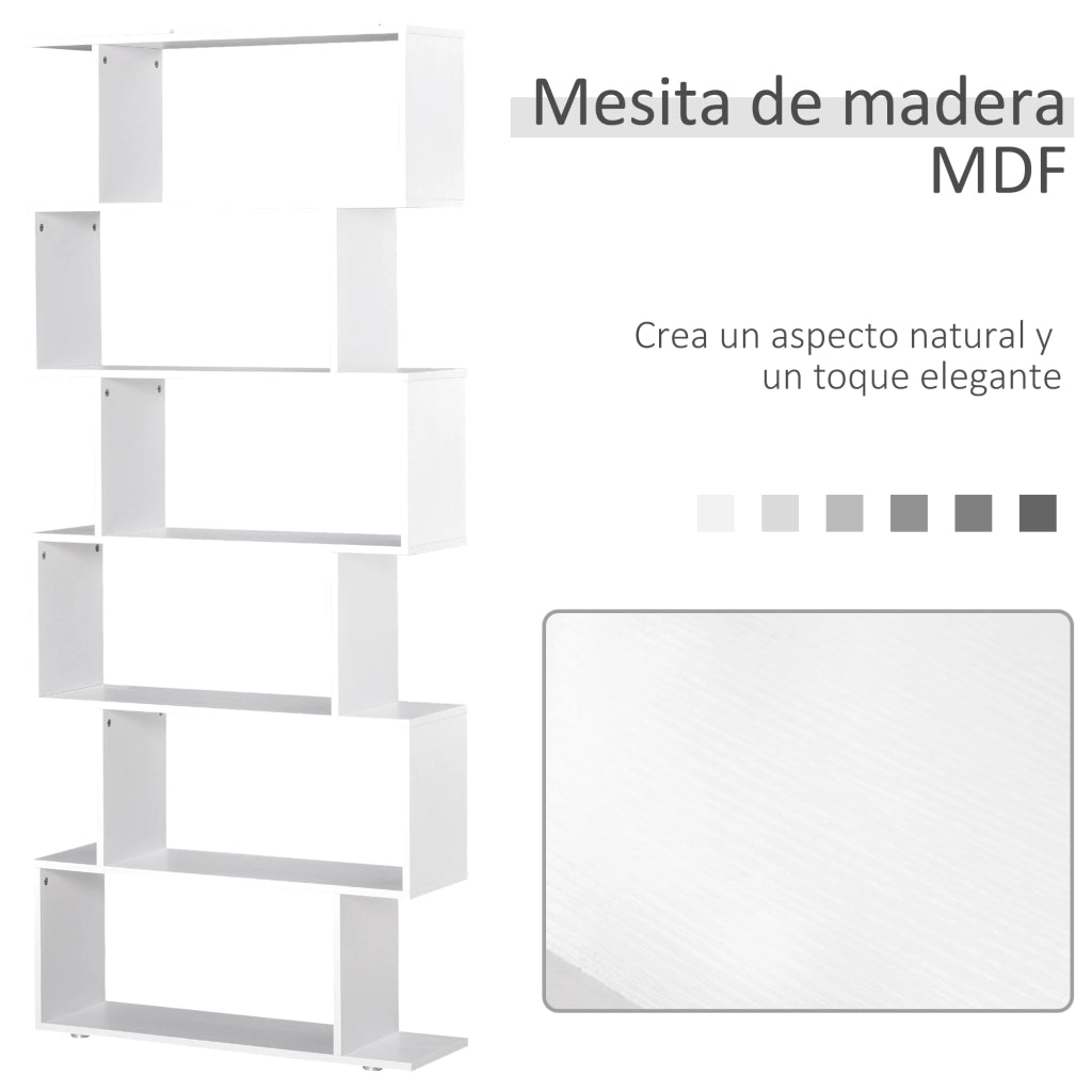 Libreria scaffale in legno ¨C zephmum ¨C bianco 80x24x191 cm