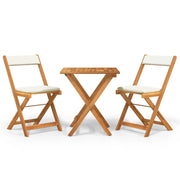 Set da Bistr¨° Pieghevole 3pz | Set Salotto da Giardino con Cuscini Legno Massello Acacia