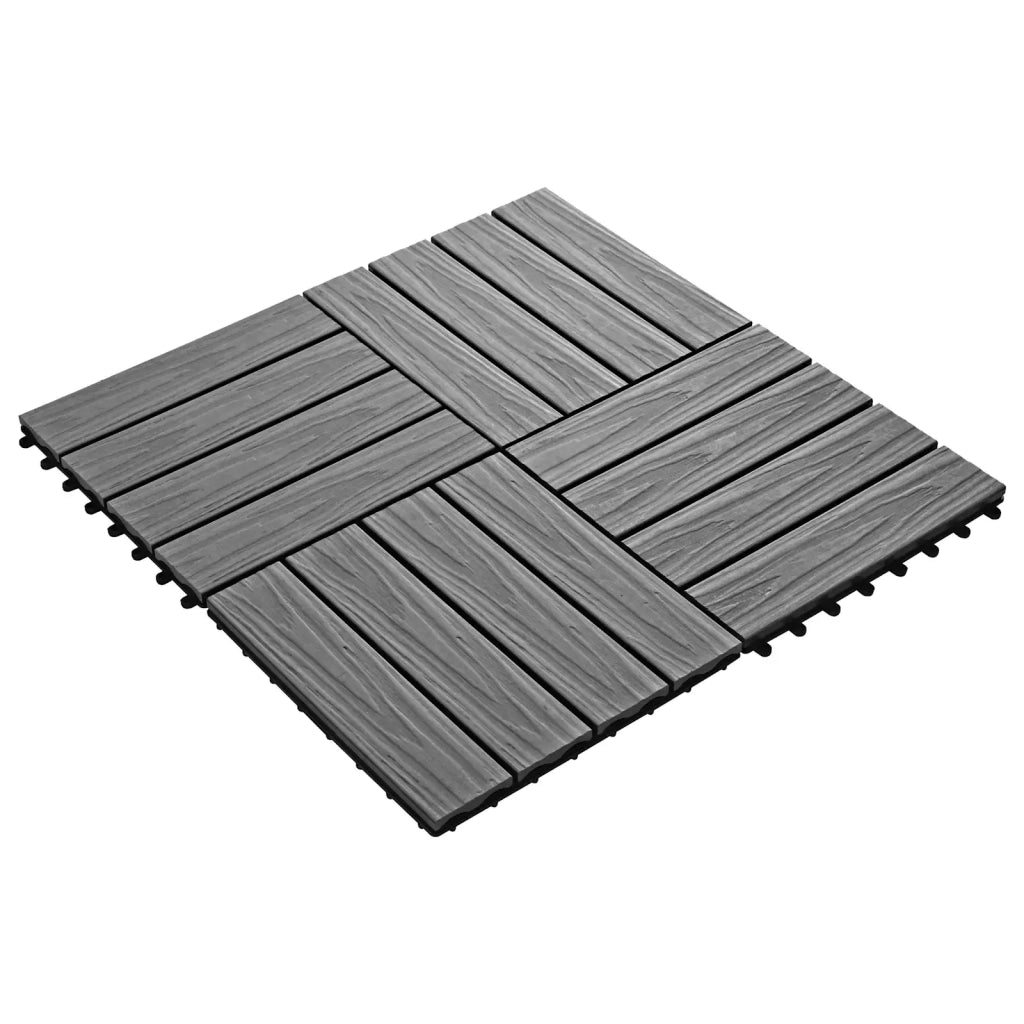 Piastrella per Decking Design 3D 11 pz Grigio 30 x 30 cm WPC CFW3187936
