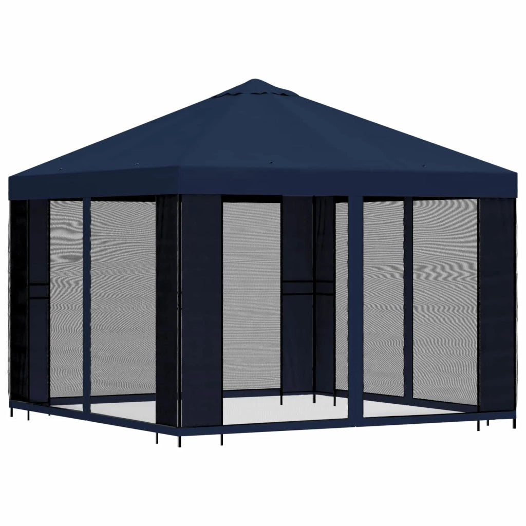 Gazebo da giardino con pareti laterali 3 x 3 m Blu