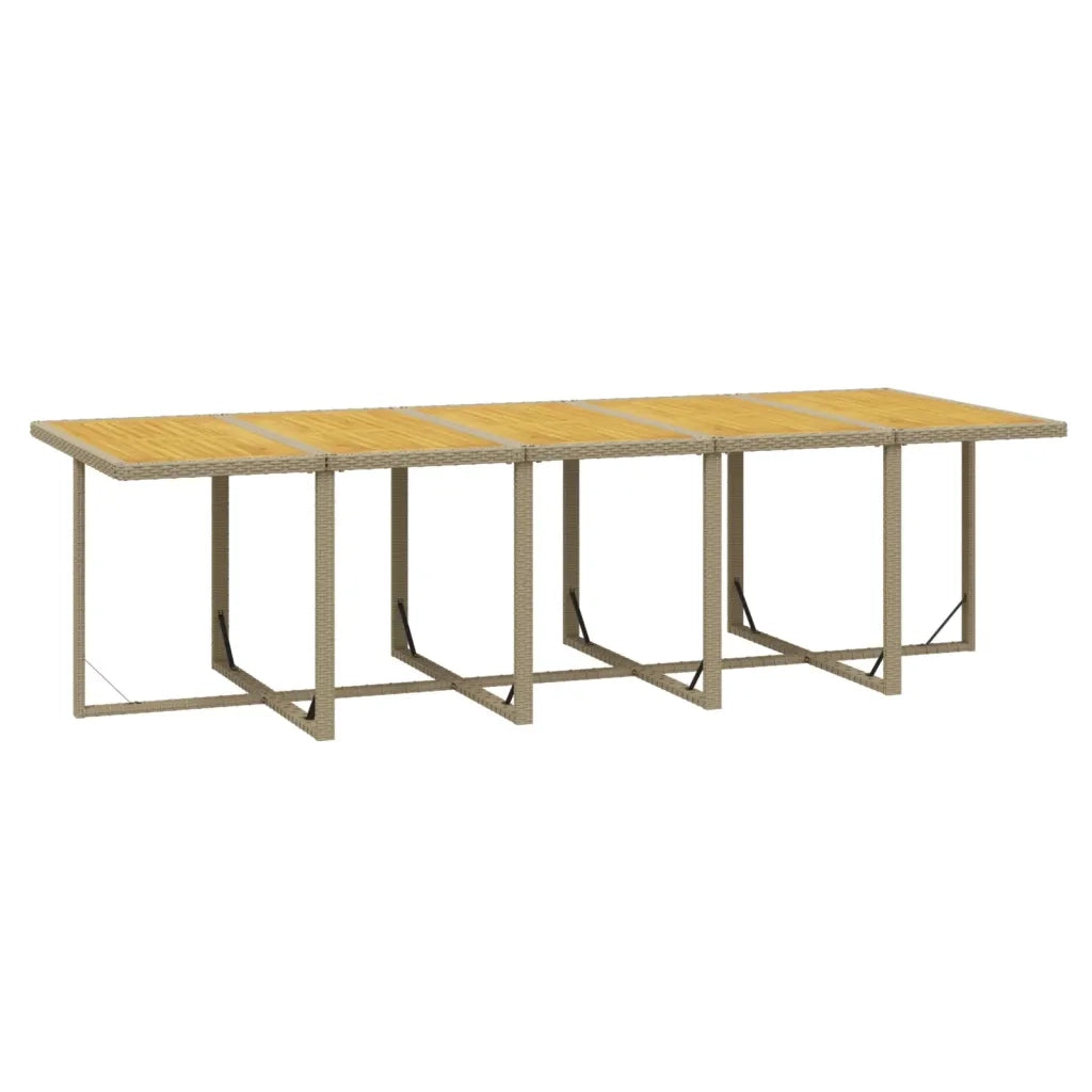 Set da Pranzo da Giardino 15 pz con Cuscini in Polyrattan Beige 3095610