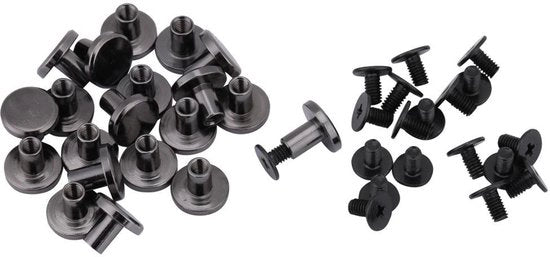 Set di 20 Viti a Testa a Cappuccio in Ottone per Artigianato in Pelle - 5mm e 8mm