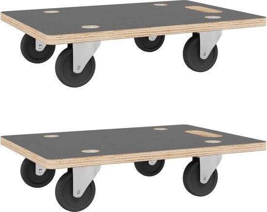 Sostegni di trasporto 2 pezzi rettangolari 60x40x11,5 cm - Sostitutori di mobili su ruote - Carrello di trasporto e carrello da trasloco