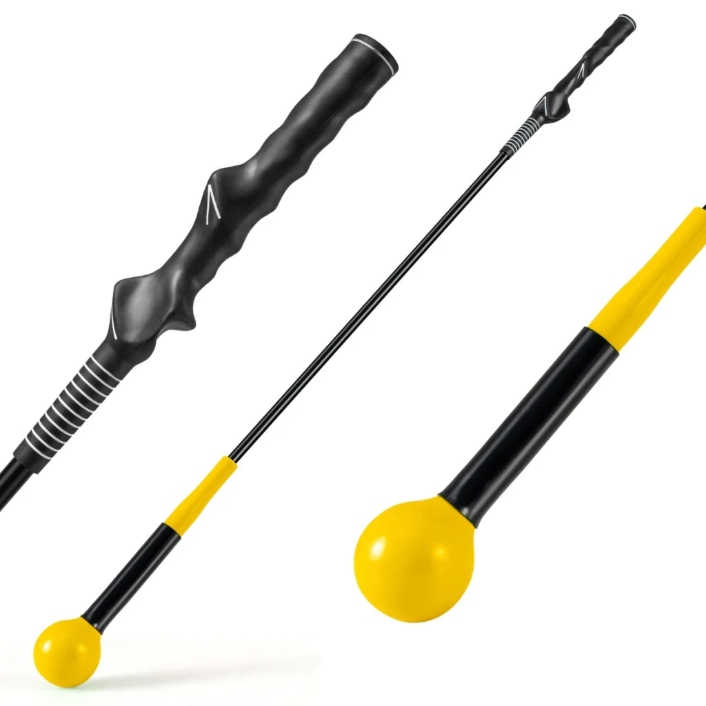 Attrezzo per allenamento swing da golf da 100 cm con ritorno istantaneo e impugnatura ergonomica in gomma gialla 20_0017231