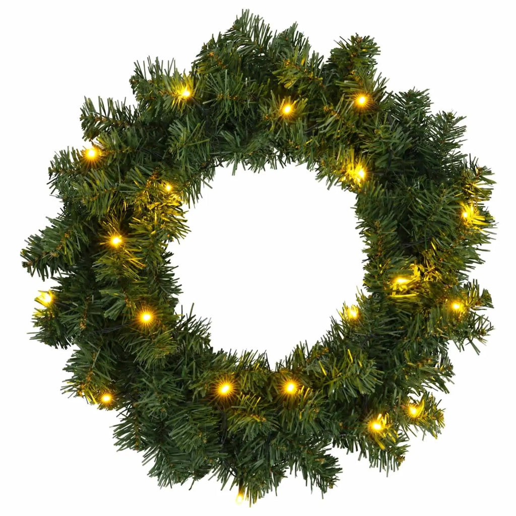 Ghirlanda di Natale Verde Diam. 50 cm PVC 25 LED 42056963