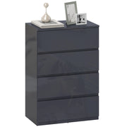 Cassettiera 4 Cassetti ¨C zephmum ¨C Grigio Lucido 55x34x80 cm