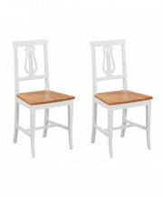 Set 2 sedie a lira legno shabby bicolore con seduta legno - Mobili 2G