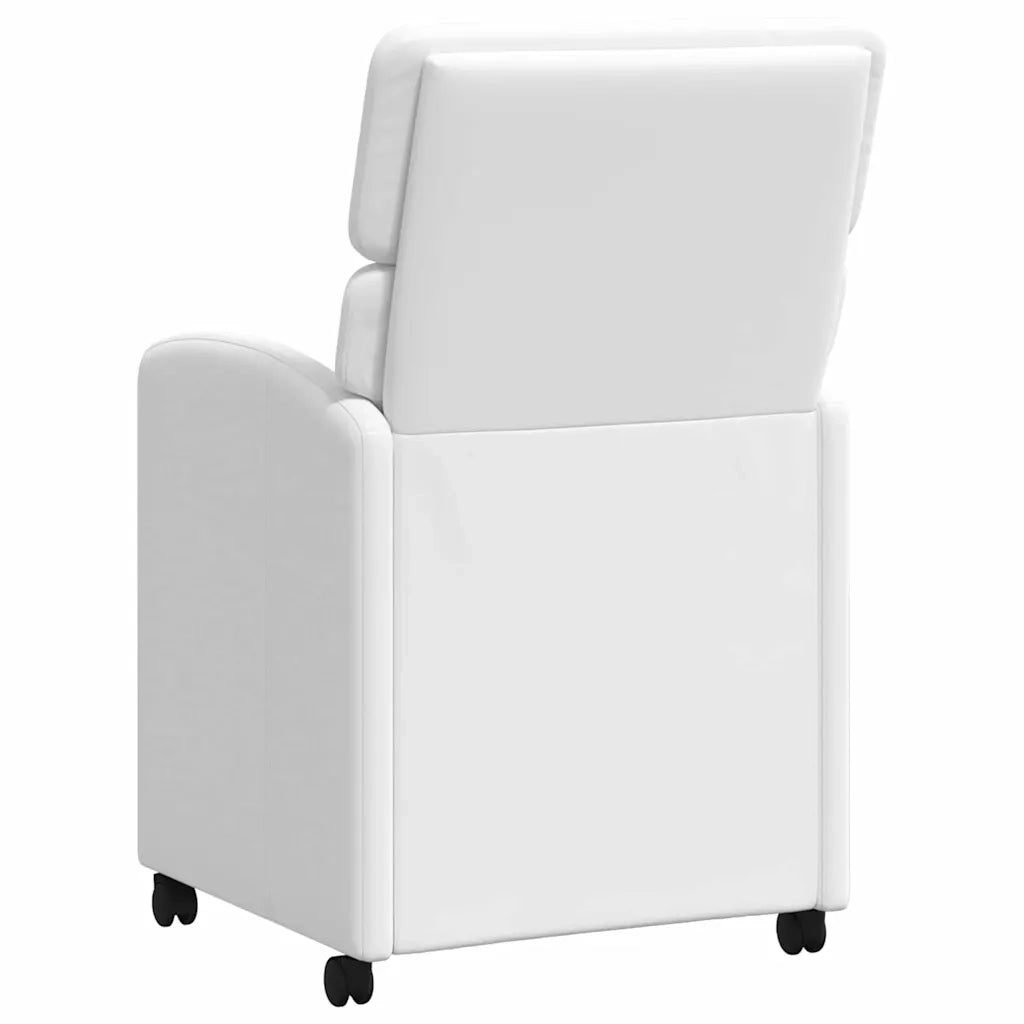 Sedie da Pranzo con Ruote 2 pcs Bianco 58 x 65 x 98 cm