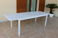 Tavolo Formentera 200/300x100x74 h cm in Alluminio Bianco