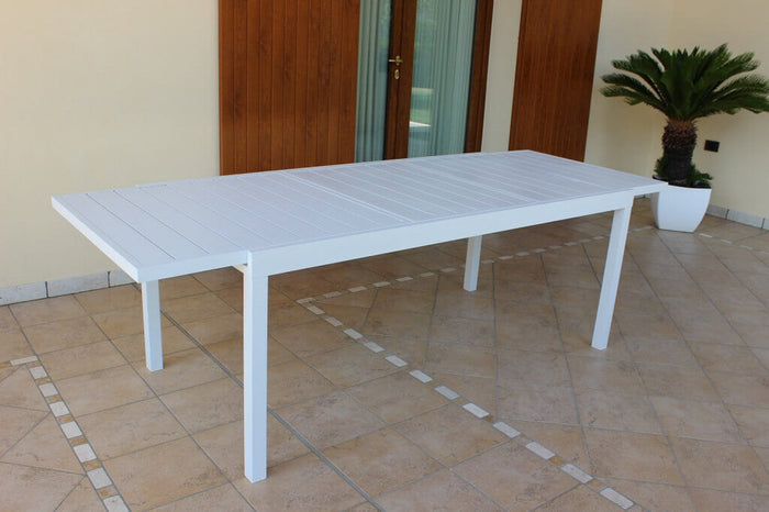 Tavolo Formentera 200/300x100x74 h cm in Alluminio Bianco